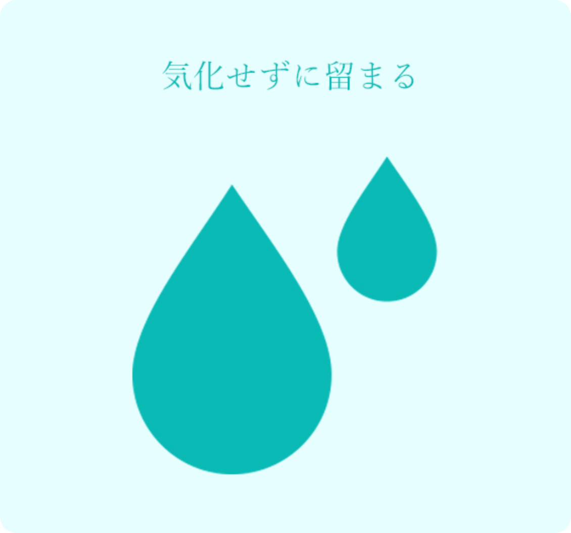 気化せずに留まる